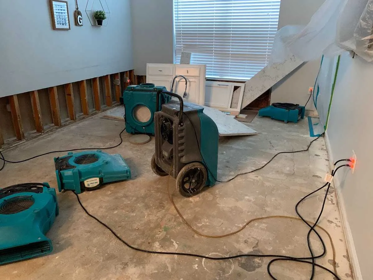 Dehumidifier in flood-cut room for Water Extraction & Removal in Hooper